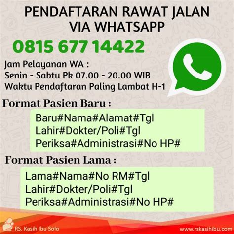 Menurut penelitian cdc, penggunaan masker ganda juga masih memiliki risiko tertular 10 persen tapi kan perlindungan 90 persen lebih bagus dari 60 persen (satu lapis masker), kata dokter yang bertugas di rumah sakit wisma atlet, jakarta itu. PENDAFTARAN POLIKLINIK - Rumah Sakit Kasih Ibu Surakarta