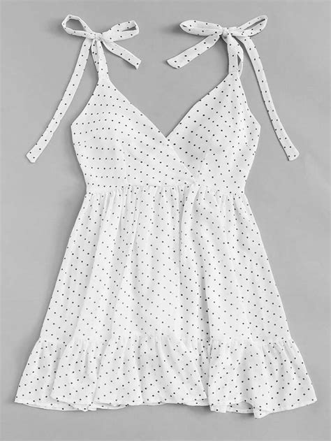 polka dot ruffle hem cami dress edgy fashion outfits casual style outfits girls fashion clothes