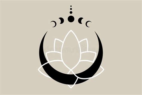 Lotus Flower On Crescent Moon Mystical Moon Phases Sacred Geometry