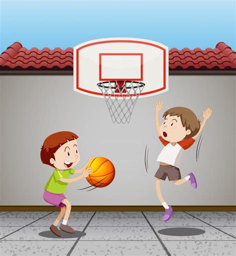 Es una variante del dominó pero en este caso sólo para 2. Dos, niños, juego, baloncesto, hogar, ilustración | Descargar Vectores gratis