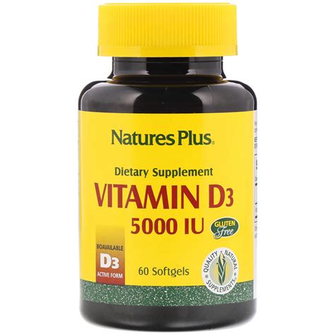 Natures Plus Vitamin D3 5000 Iu 60 Softgels Iherb