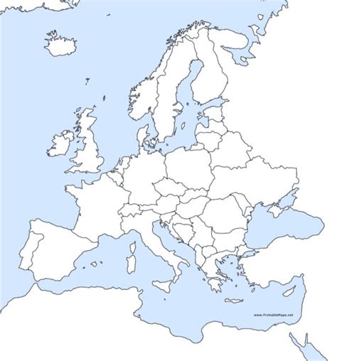 Free Blank Outline Map Of Europe Europe Map European Map Map Images