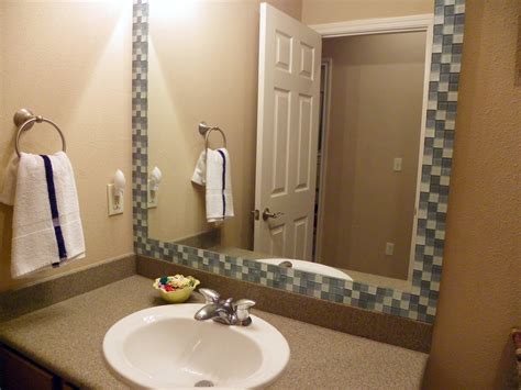 Tips • hang the mirror 5 in. Saved by Suzy: Tile Mirror Tutorial