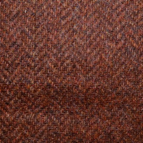 Burnt Orange Herringbone Shetland Tweed Yorkshire Fabric