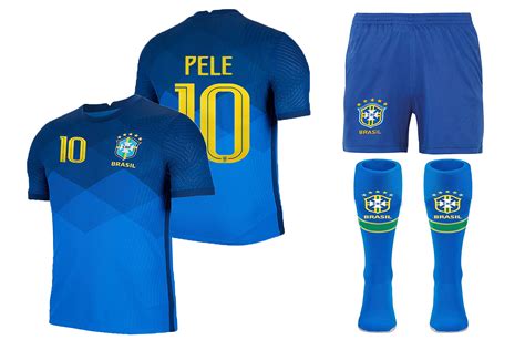 Buy Brazil National Short Sleeve Soccer Jersey Kit Pele 10 Soccer