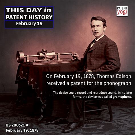 This Day In Patent History On February 19 1878 Thomas Edison
