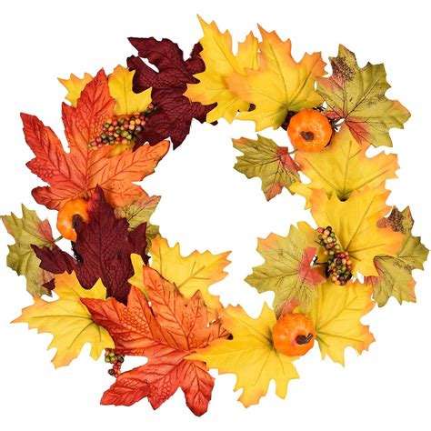 Coolmade 13 Inch Artificial Autumn Fall Wreath Harvest Thanksgiving