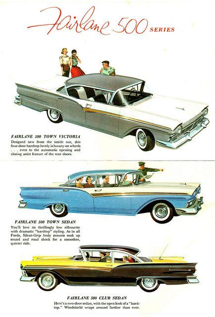 Vintage Ad For The 1957 Ford Fairline 500 Range Ford Fairlane Ford