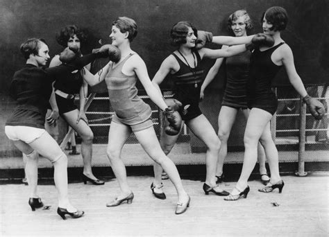A Group Of Women Mock Boxing Ca 1920s ~ Vintage Everyday