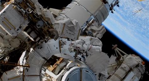 spacewalkers complete another round of solar array battery replacements spaceflight now