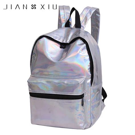 ﻿buy Jianxiu Women Holographic Backpack Bag Laser Daypack For Teenage