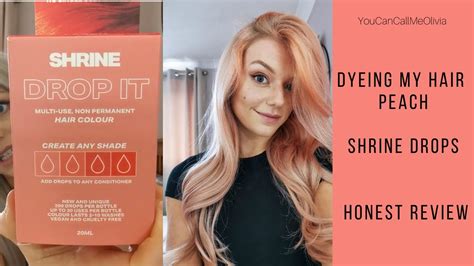 i dyed my hair peach shrine drops honest review youtube