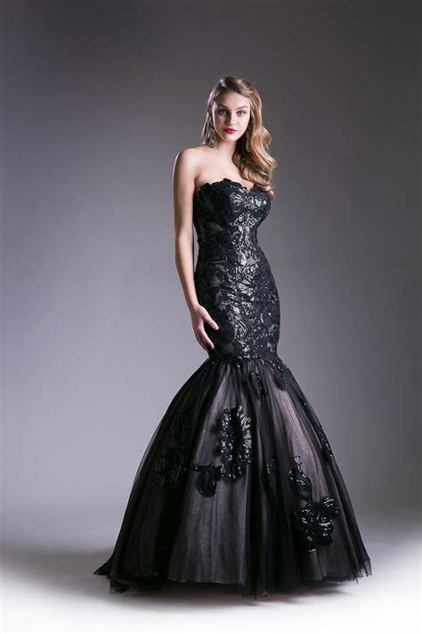 Jovani Style Strapless Tulle Mermaid Prom Dress In Blush And Black Wed