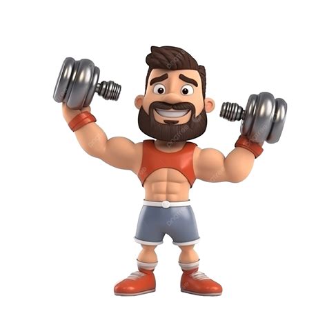 3d Sportsman Character Performing Dumbbell Lateral Raise, 3d Character