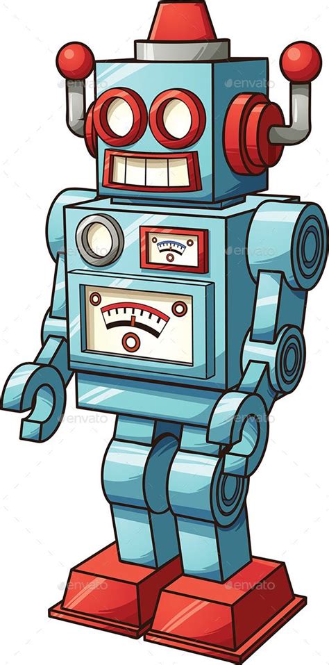 Retro Toy Robot Robots Drawing Vintage Robot Art Retro Robot