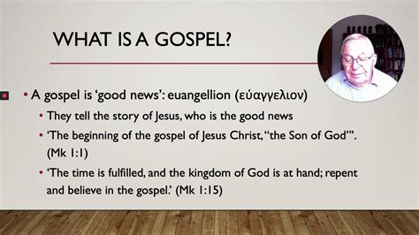 Introduction To The Gospels Part 1 Dr Derek Tidball Youtube