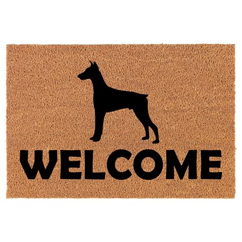 Bienvenido Doberman Coir Doormat Door Mat Regalo Recién Casado Etsy