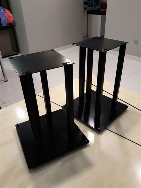 Heavy duty steel speaker stands.