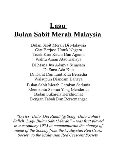 Lagu Bulan Sabit Merah Malaysia Sally Ogden