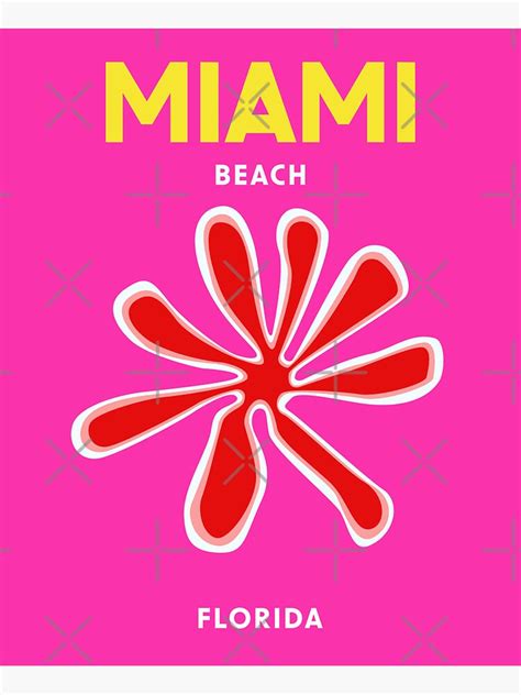 Miami Beach Florida Travel Art Sticker For Sale By Ahumbleconcept