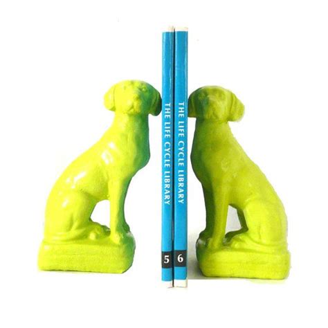 Dog Bookends Neon Animal Decor Den Home Office Bookend Dogs