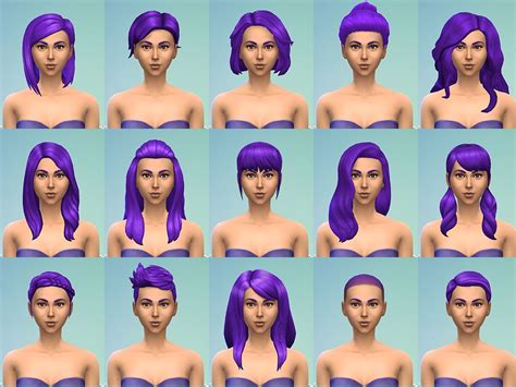 Sarahs Sims Purple Hair 1 Of 4 Purple Hair Sims Sims 4 Cc Packs