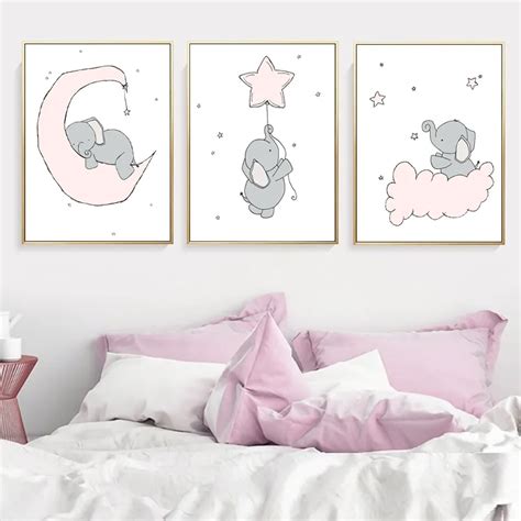 Baby Nursery Wall Art Canvas Painting Animal Nordic Posters Prints
