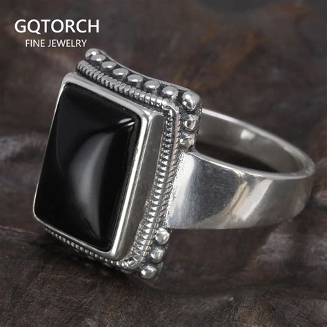 Solid 925 Sterling Silver Lucifer Rings With Black Onyx Natural Stone