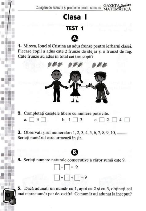 Culegere Gazeta Matematica Junior Clasele Pregatitoare 1 2 Ed Dph
