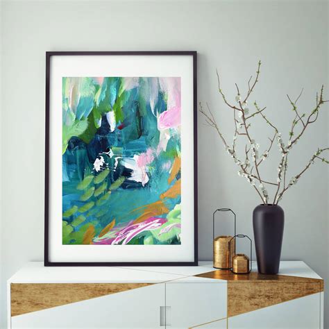 Modern Contemporary Abstract Art Prints Turquoise Decor By Abstract