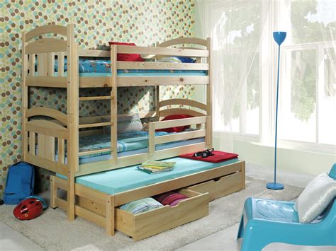 It has a cherry/oak finish. Triple Sleeper BUNK BEDS Solid WOODEN Pine CHILDRENS ...