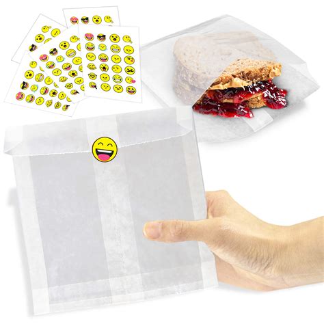 Buy 200 Bags And 200 Stickers Pack 7 X 6 X 1 Inch Wet Wax Paper