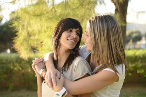 Lesbian Couple Hugging Stock Image Image Of Outdoor 26833123