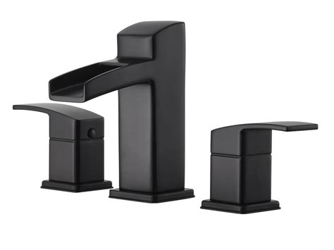 Features ceramic disc valve for longevity and watertight functionality. Pfister LG49-DF0B Black Kenzo Widespread Bathroom Faucet ...