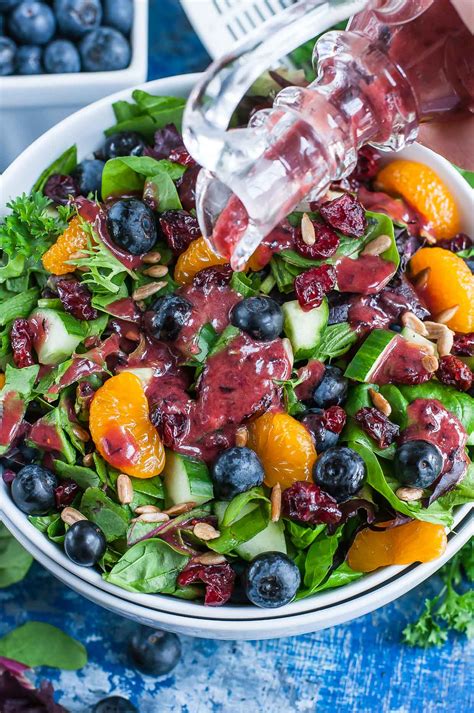 Cranberry Blueberry Salad with Blueberry Balsamic Dressing