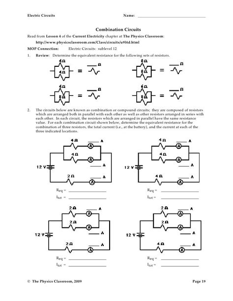 Electrical Circuit Diagram Worksheet