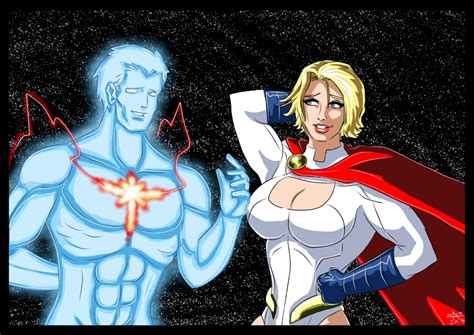 Captain Atom And Powergirl Dont I Know You By Adamantis On Deviantart