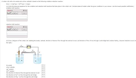 Solved: A Voltaic Cell With A Tin Anode And A Silver Catho ...