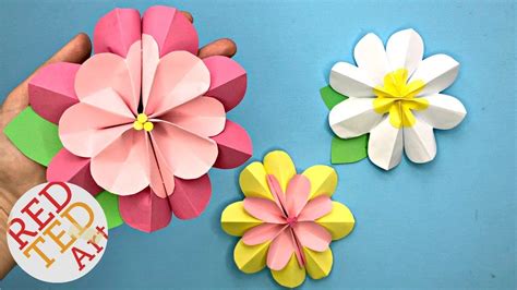 Easy Paper Flower Diy 3d Spring Flowers Diy Making Paper Flowers