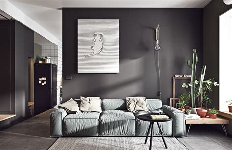 Dark grey wall decorating ideas. 30 Black & White Living Rooms That Work Their Monochrome Magic