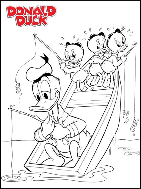 Huey Dewey And Louie Fishing Coloring Page Funny Coloring Pages