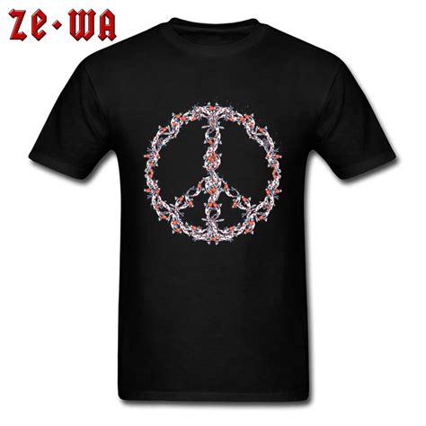 Peace Symbol Top T Shirts New Arrival Mens Short Sleeve Basic Tshirt