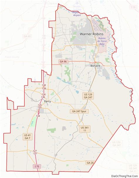 Map Of Houston County Georgia