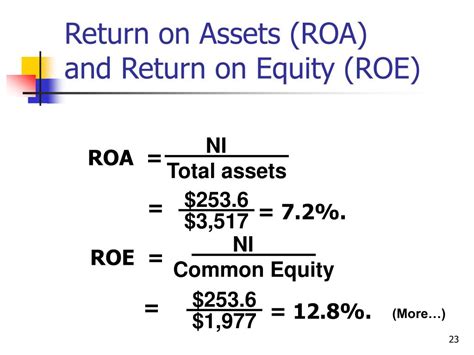 Some prefer to take net income as the numerator, and others like to put ebit where they don't want to take into account the interests and taxes. PPT - CHAPTER 13: Analysis of Financial Statements ...