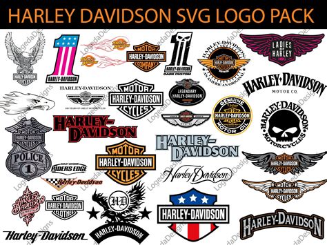 Harley Davidson Svg Logo Pack Hd Emblem Badge Symbol Wings Etsy Sweden