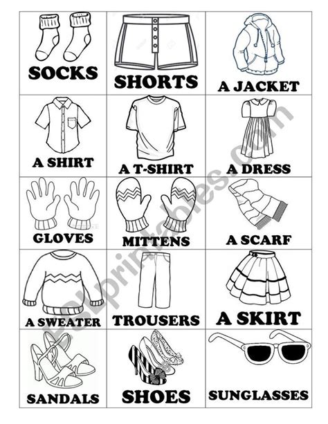 Clothes Vocabulary Esl Worksheet By Cavallerodg In 2020
