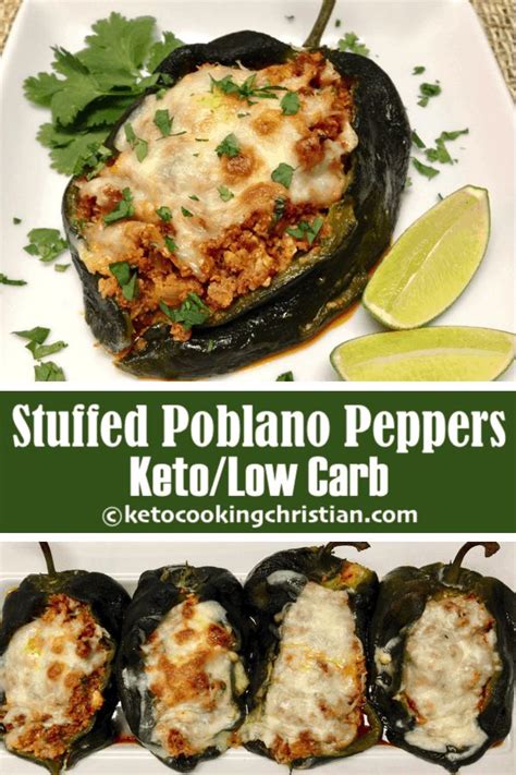 stuffed poblano peppers keto and low carb roasted poblano peppers are stuffed with these chor