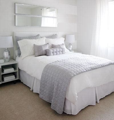 Use white cottony bed sheet. Love of Interiors: Grey and White Bedroom