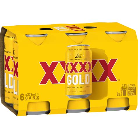 Xxxx Gold Can 375ml 6 Pack Bar