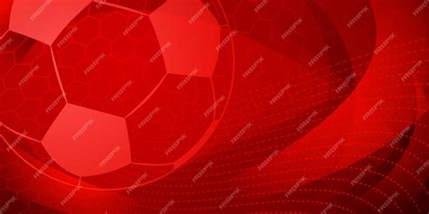 Premium Vector Football Or Soccer Background With Big Ball In Red Colors